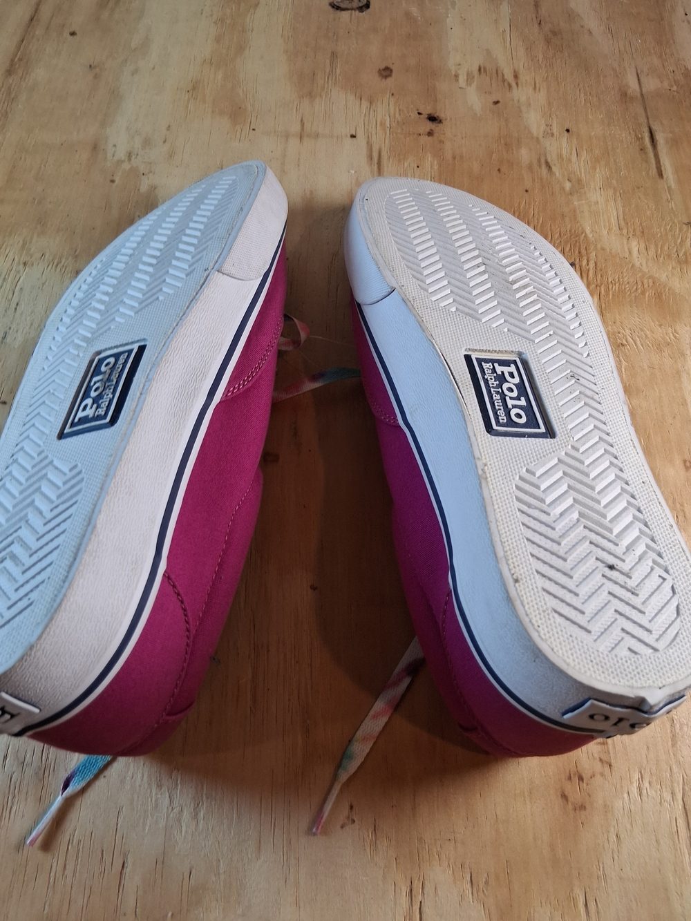 Polo by Ralph Lauren Magenta Canvas Low-Top Sneakers with Tie-Dye Laces - Picture 8 of 8